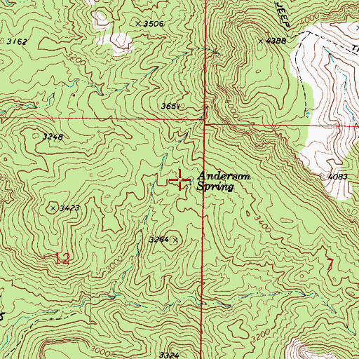 Topographic Map of Anderson Spring, AZ