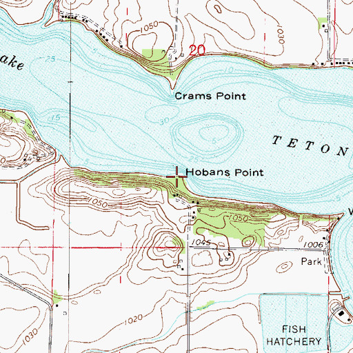 Topographic Map of Hobans Point, MN