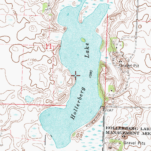 Topographic Map of Hollerberg Lake, MN