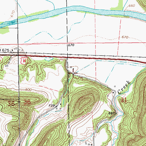 Topographic Map of Hop Hollow, MN