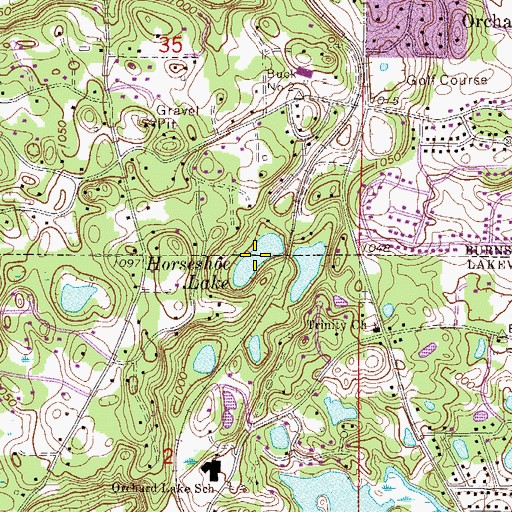 Topographic Map of Horseshoe Lake, MN