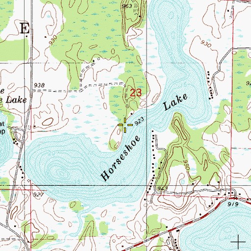 Topographic Map of Horseshoe Lake, MN