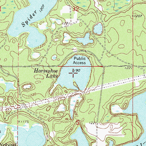 Topographic Map of Horseshoe Lake, MN