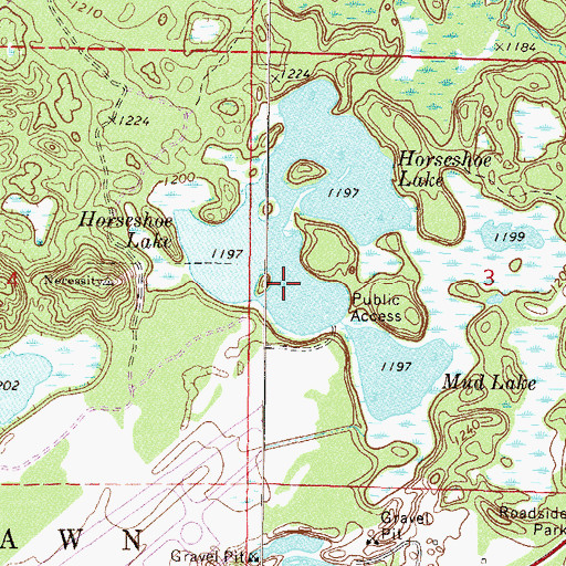 Topographic Map of Horseshoe Lake, MN