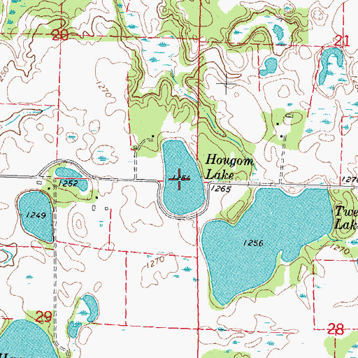 Topographic Map of Hougom Lake, MN