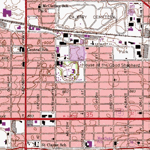 Topographic Map of House of the Good Shepherd, MN