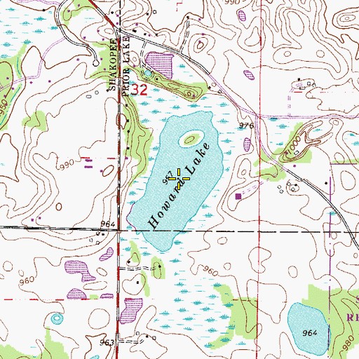 Topographic Map of Howard Lake, MN