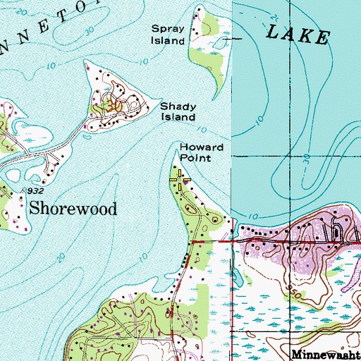 Topographic Map of Howard Point, MN