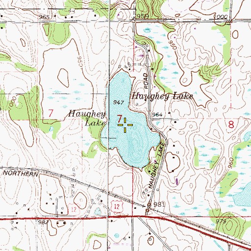 Topographic Map of Haughey Lake, MN