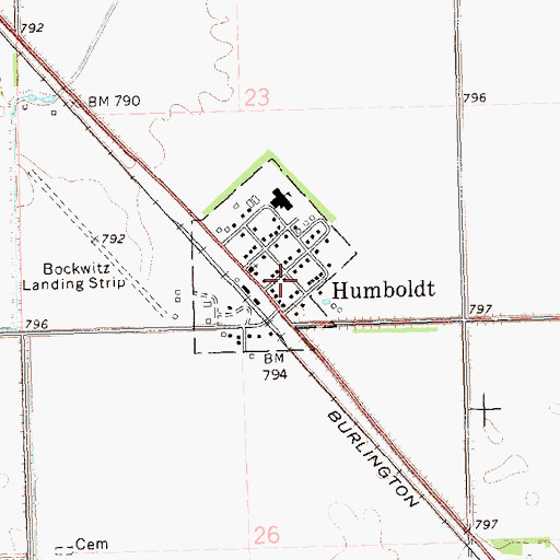Topographic Map of Humboldt, MN