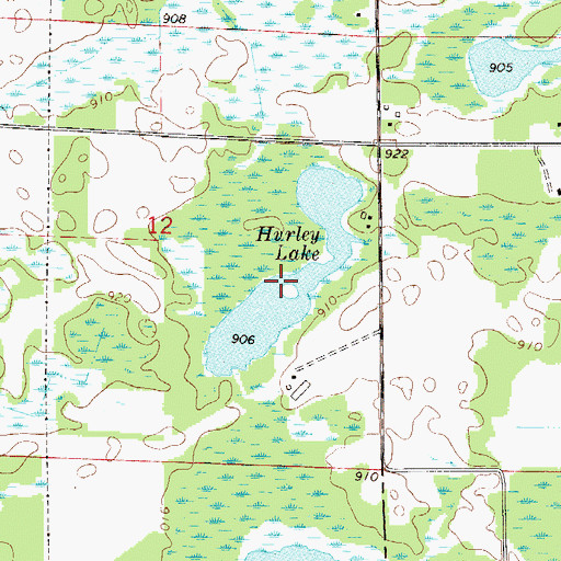 Topographic Map of Hurley Lake, MN