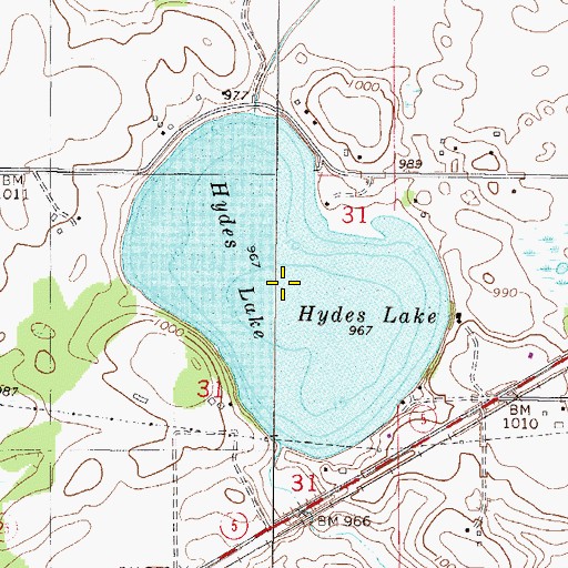 Topographic Map of Hydes Lake, MN
