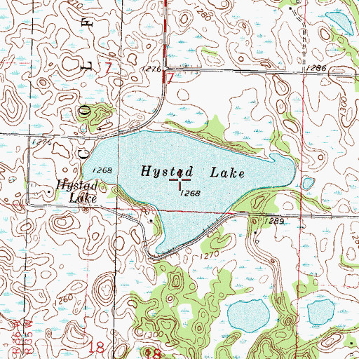 Topographic Map of Hystad Lake, MN