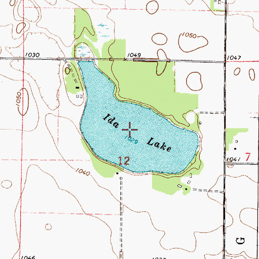 Topographic Map of Ida Lake, MN