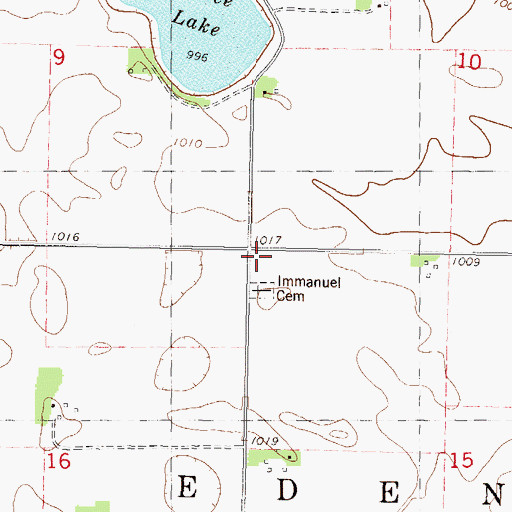 Topographic Map of Immanuel Church, MN