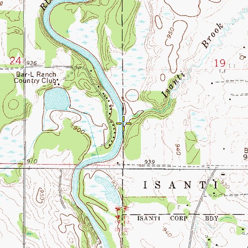 Topographic Map of Isanti Brook, MN