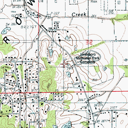 Topographic Map of Jonesboro Fire Station 4, AR