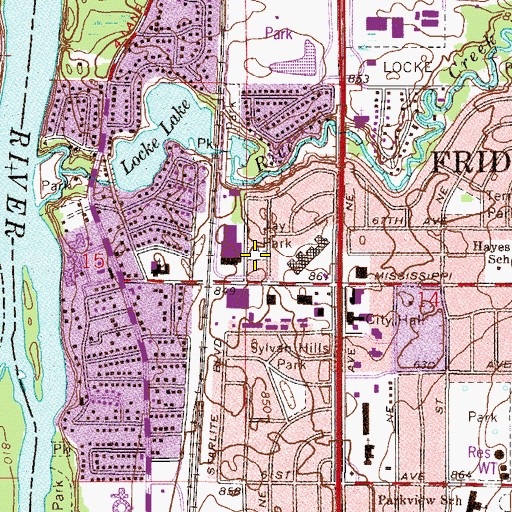 Topographic Map of Jay Park, MN