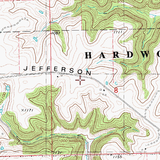 Topographic Map of Jefferson Ridge, MN