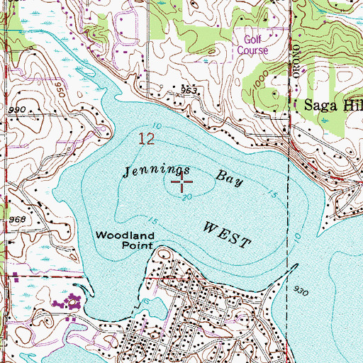 Topographic Map of Jennings Bay, MN