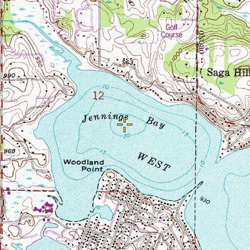 Topographic Map of Jennings Bay, MN