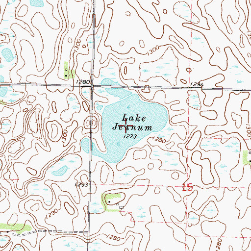 Topographic Map of Lake Jennum, MN