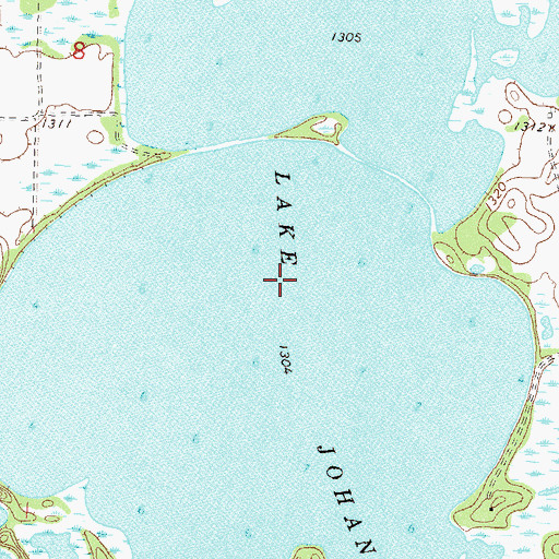 Topographic Map of Lake Johanna, MN