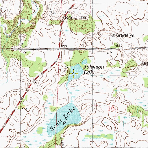Topographic Map of Johnson Lake, MN