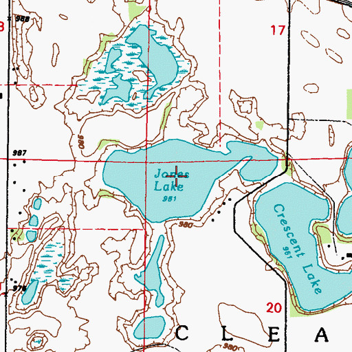 Topographic Map of Jones Lake, MN