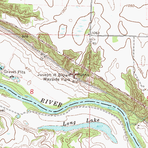 Topographic Map of Joseph R Brown Wayside Park, MN