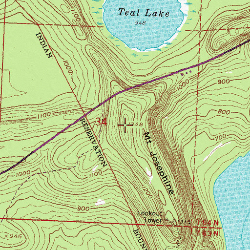 Topographic Map of Mount Josephine, MN