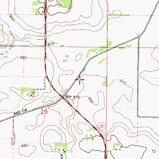 Topographic Map of Judicial Ditch Number One A, MN