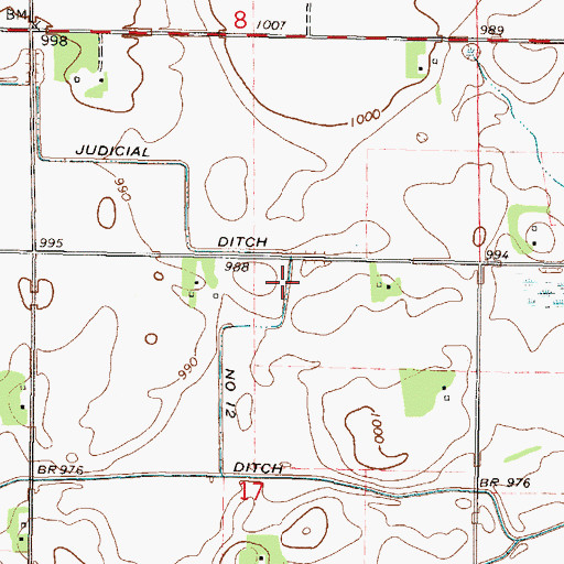 Topographic Map of Judicial Ditch Number Twelve, MN