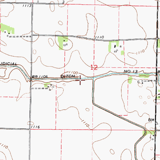 Topographic Map of Judicial Ditch Number Thirteen, MN