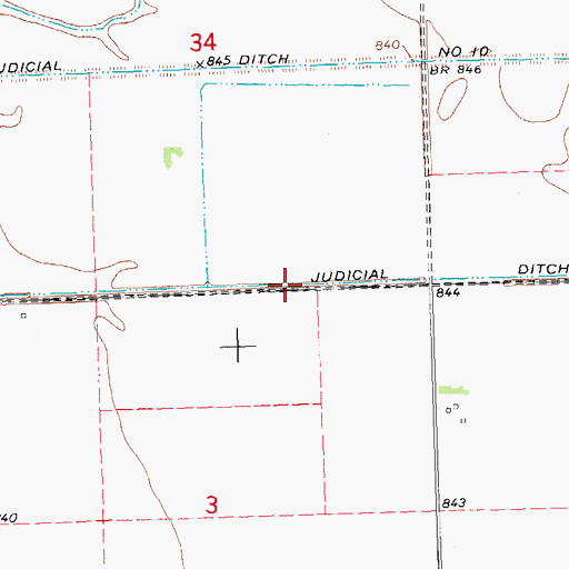 Topographic Map of Judicial Ditch Number Six, MN