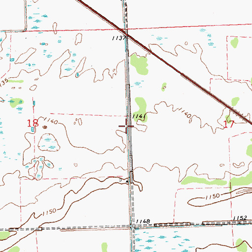 Topographic Map of Judicial Ditch Number Sixtyfour, MN