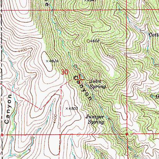 Topographic Map of John Spring, AZ
