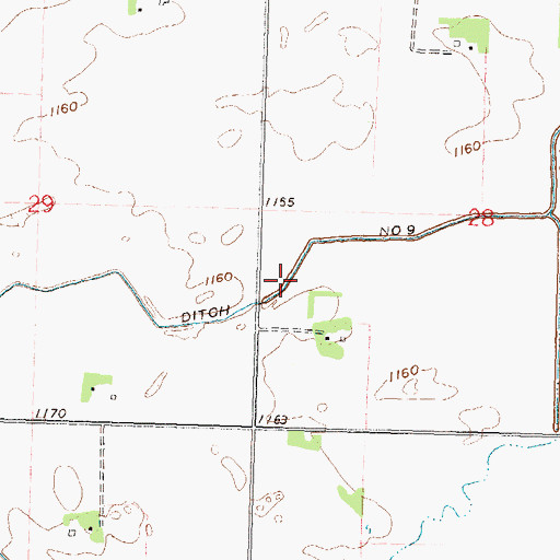 Topographic Map of Judicial Ditch Number Nine, MN
