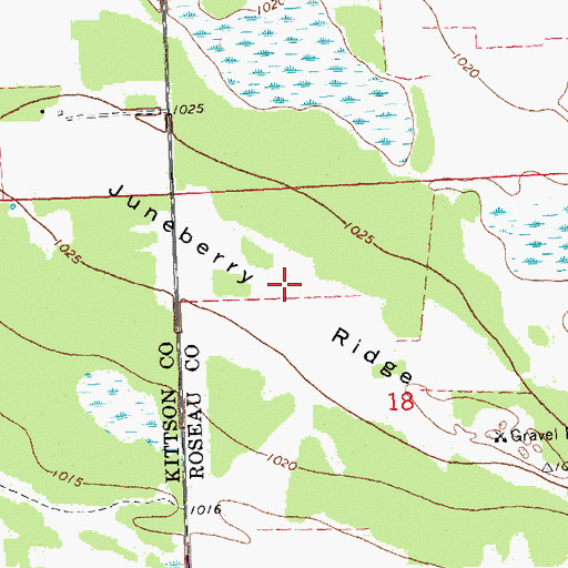 Topographic Map of Juneberry Ridge, MN