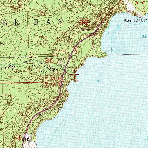 Topographic Map of Kennedy Creek, MN