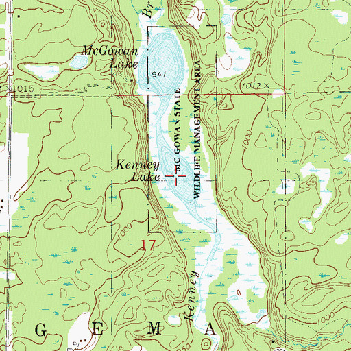 Topographic Map of Kenney Lake, MN