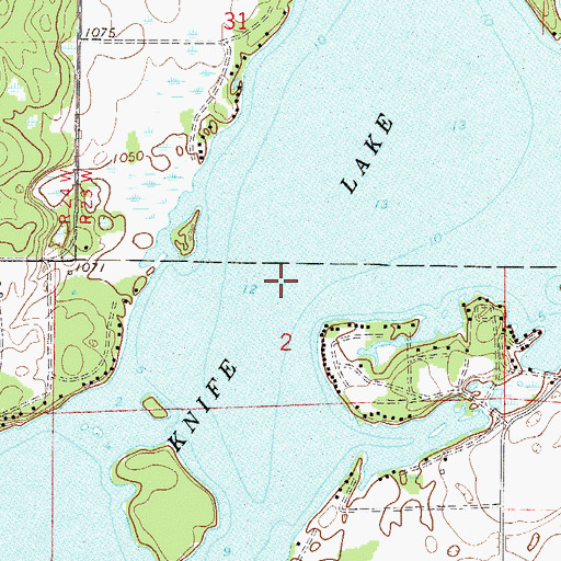 Topographic Map of Knife Lake, MN