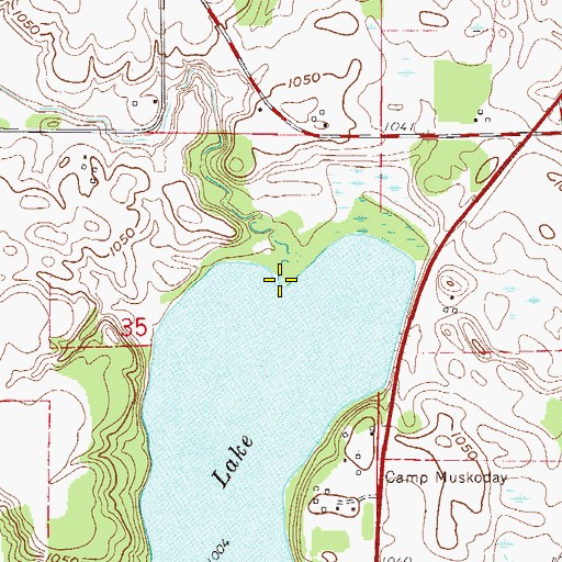 Topographic Map of Knowles Creek, MN