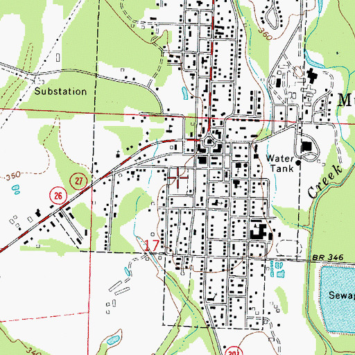 Topographic Map of Murfreesboro Cemetery, AR