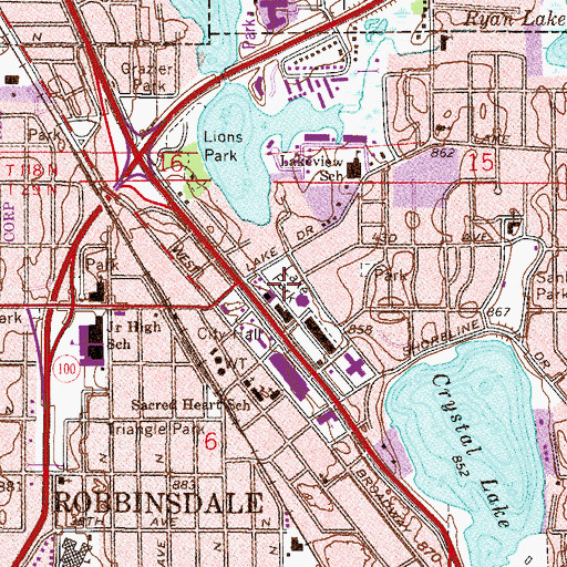 Topographic Map of Lake Park, MN
