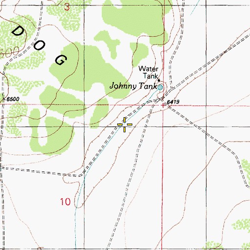 Topographic Map of Johnny Tank, AZ