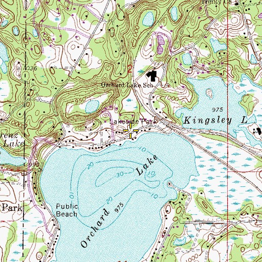 Topographic Map of Lakeside Park, MN