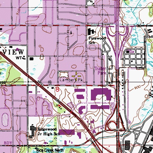 Topographic Map of Lambert Park, MN