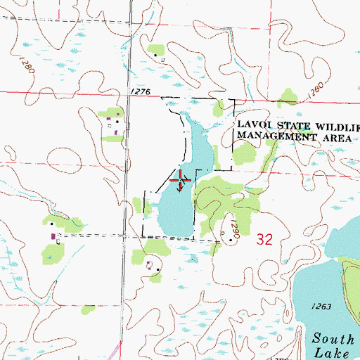 Topographic Map of Lavoi State Wildlife Management Area, MN