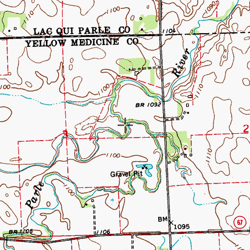 Topographic Map of Lazarus Creek, MN